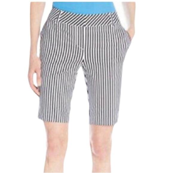 Annika Cutter & Buck Black/White Striped Golf Shorts Size 6 - Picture 1 of 10
